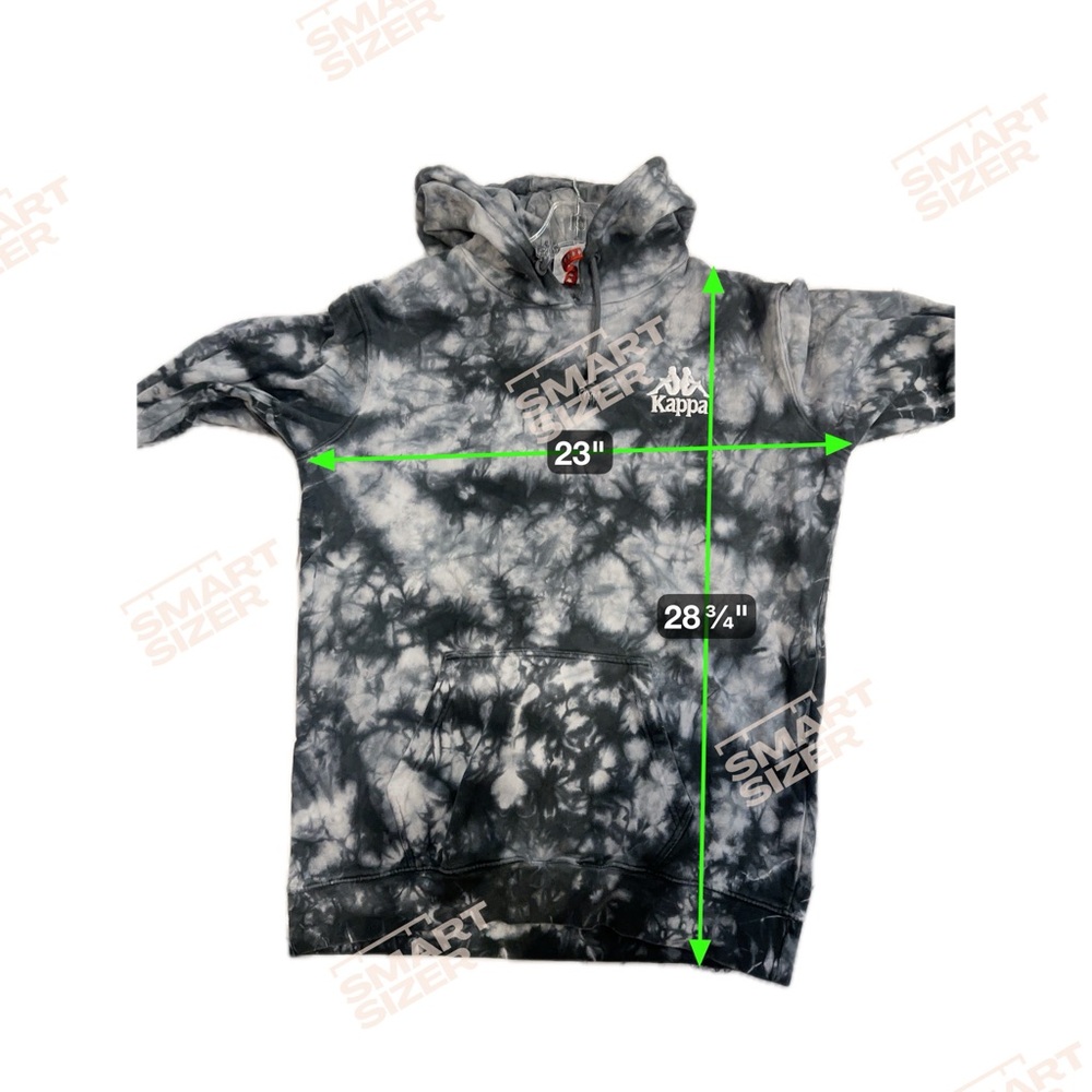 Kappa Tie Dye Hoodie Gray Black Logo Pullover Sweatshirt Mens Large - Picture 8 of 8